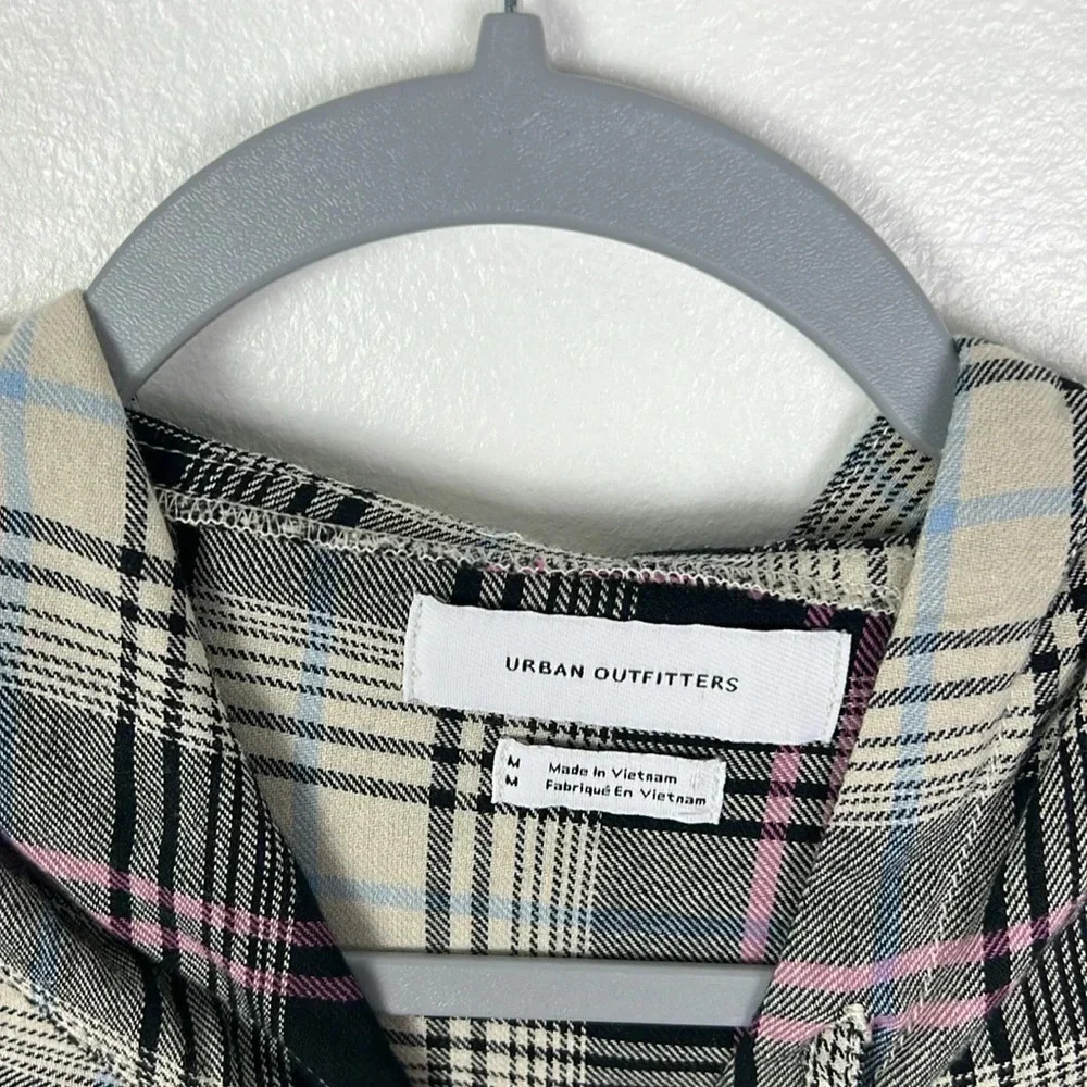 Urban Outfitters Mens Medium Hoodie Flannel‎ Scotch Plaid Shirt - Picture 3 of 9